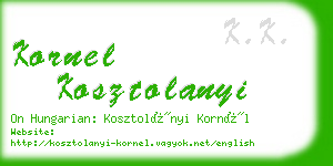 kornel kosztolanyi business card